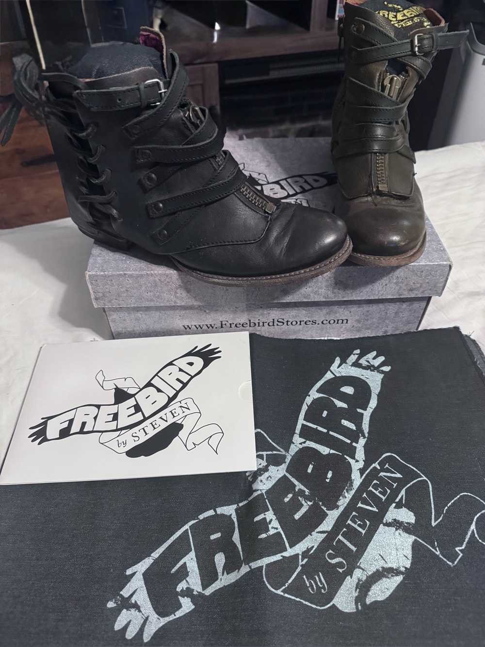 Freebird by Steven Women’s Sz 9 Limerick Strappy Leather Ankle Boots